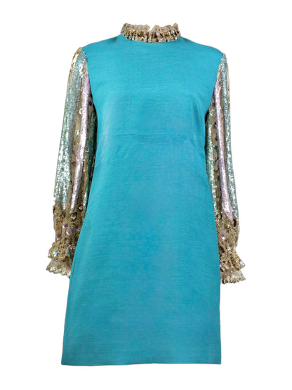 Valentino Alessandro Michele Resort 2025 Look 98 Blue dress embroidered embellished