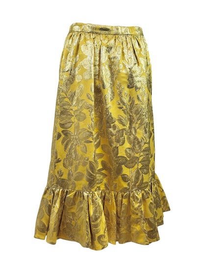 Valentino Alessandro Michele Resort 2026 Après L’Hiver Gold Brocade ruffled skirt