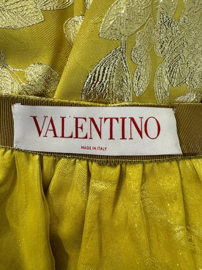 Valentino Alessandro Michele Resort 2026 Après L’Hiver Gold Brocade ruffled skirt