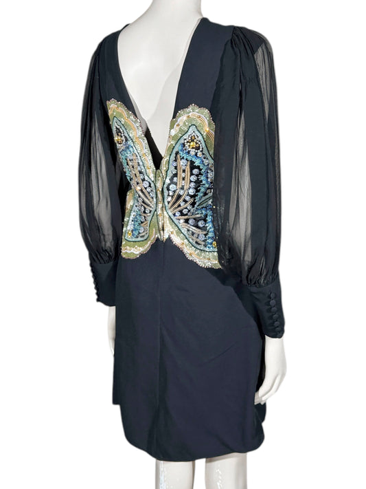 Valentino Alessandro Michele Resort 2026 Butterfly silk embroidered dress