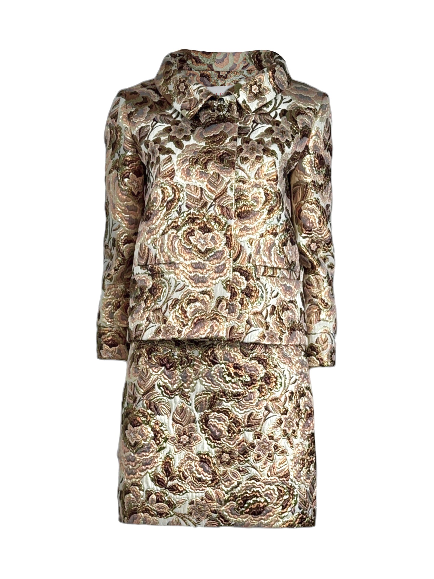 Valentino Alessandro Michele Resort 2026 Skirt suite in metallic brocade