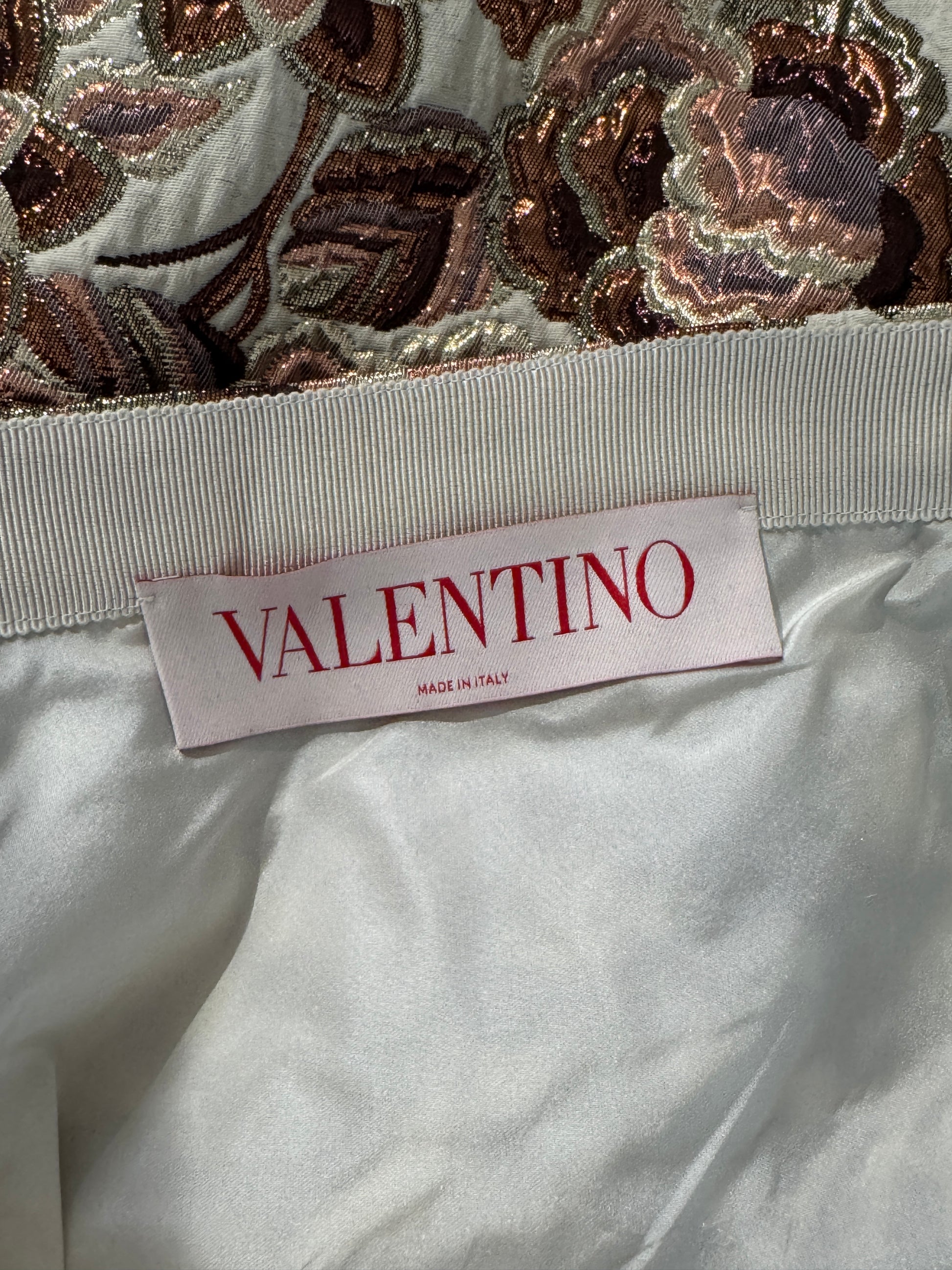 Valentino Alessandro Michele Resort 2026 Skirt suite in metallic brocade