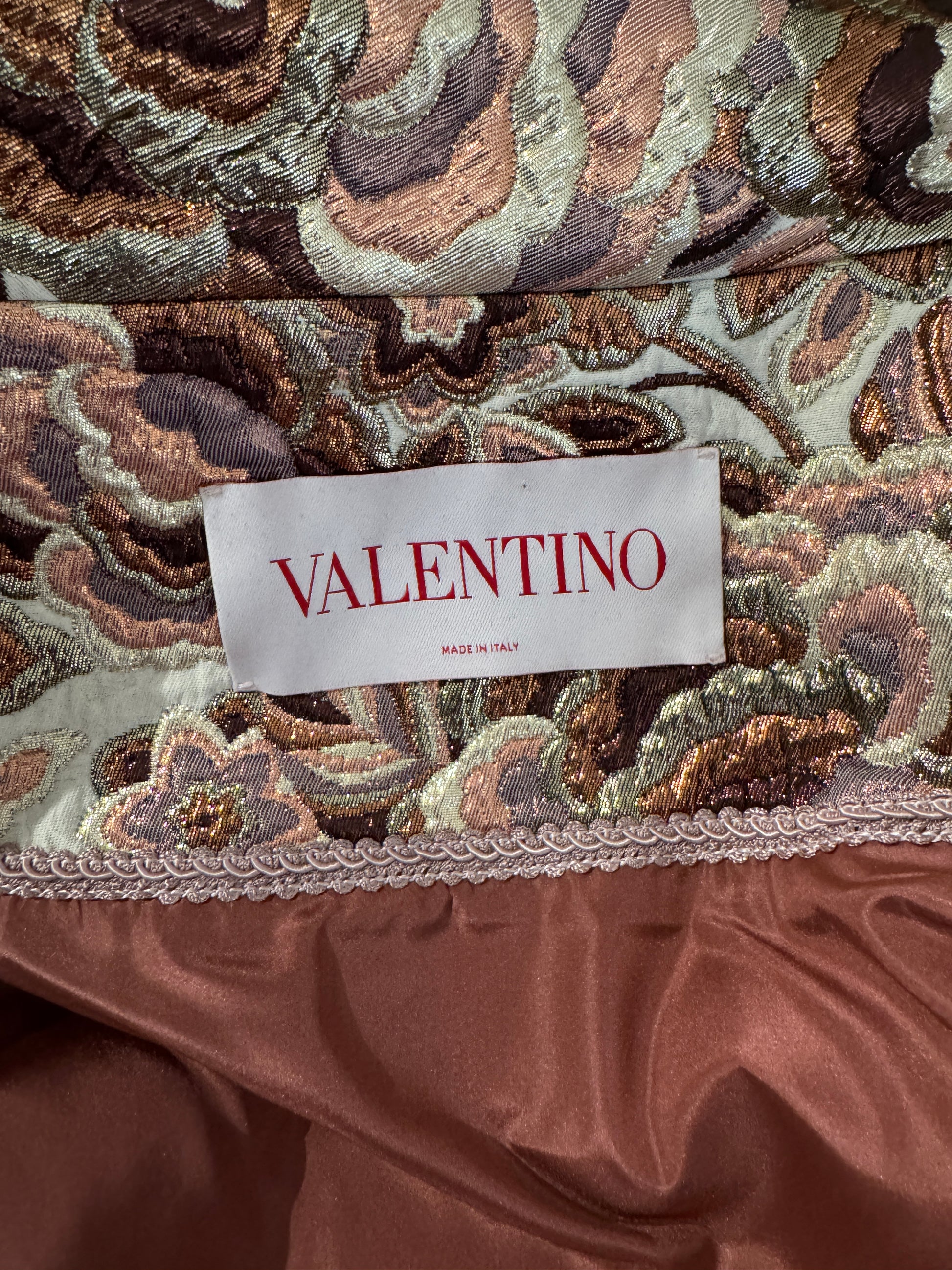 Valentino Alessandro Michele Resort 2026 Skirt suite in metallic brocade