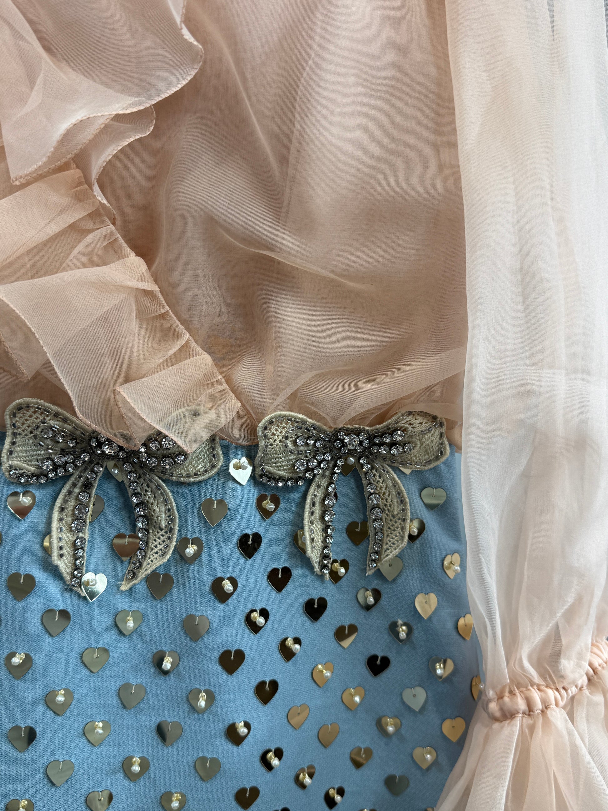Valentino Alessandro Michele Spring 2025 Blue Pink dress embroidered