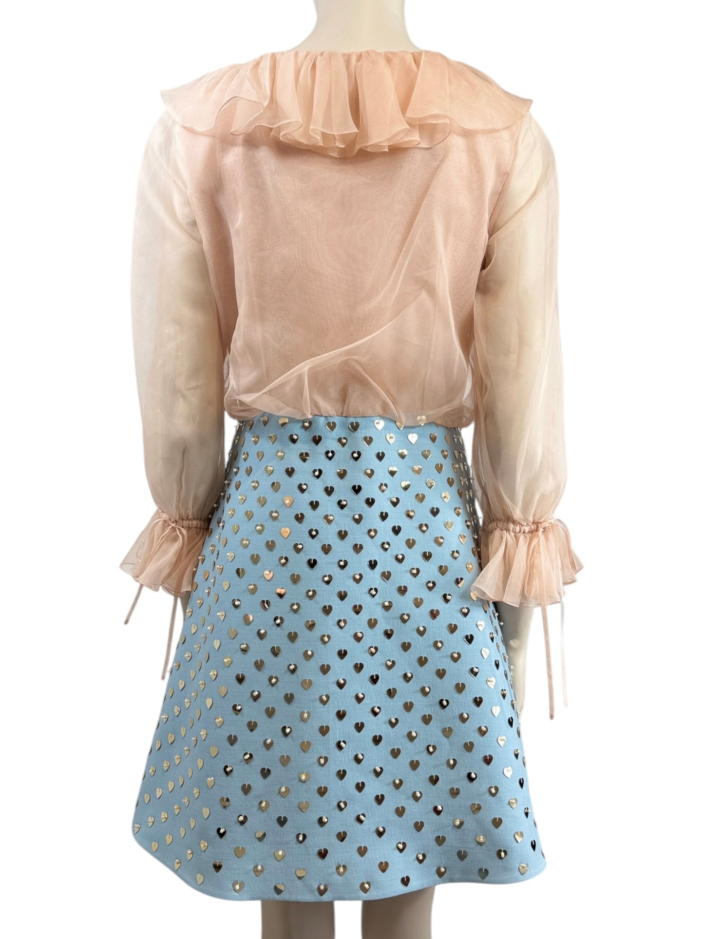 Valentino Alessandro Michele Spring 2025 Blue Pink dress embroidered