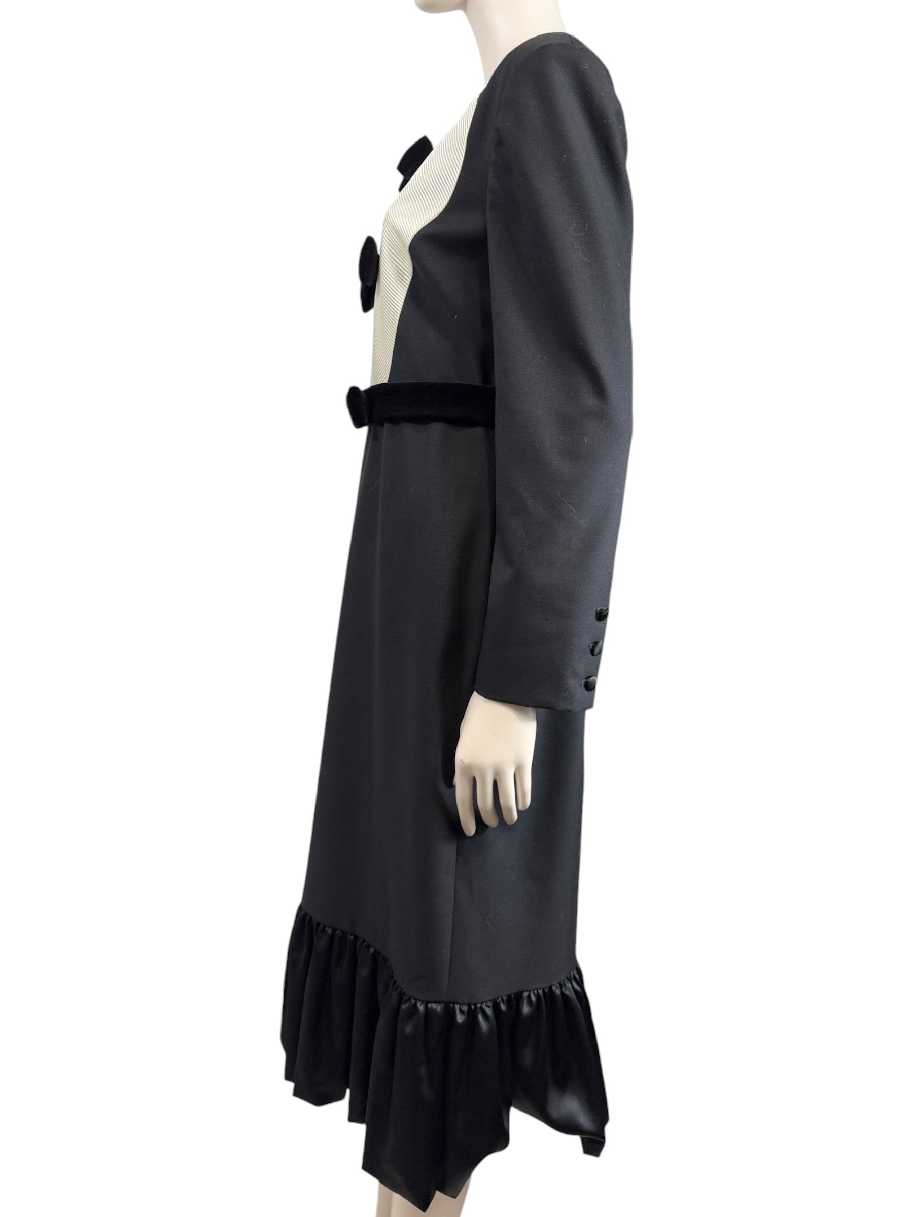 Valentino Alessandro Michele Spring 2025 Look 1 Black ruffle dress
