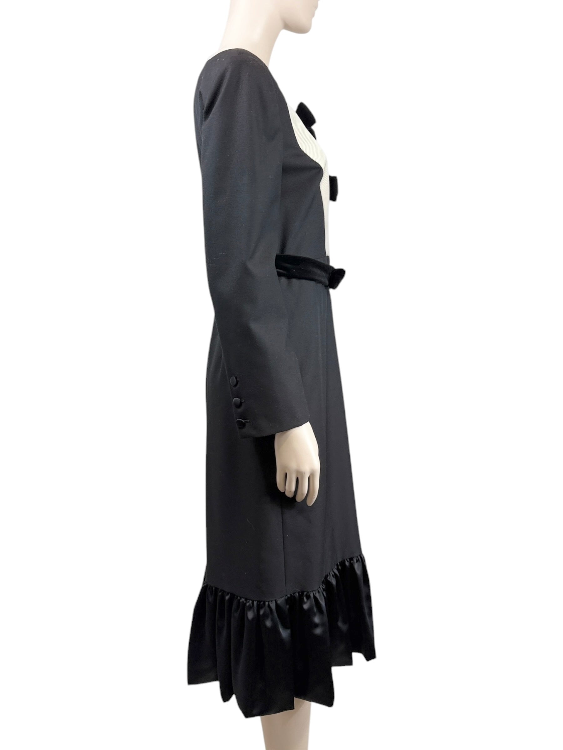 Valentino Alessandro Michele Spring 2025 Look 1 Black ruffle dress