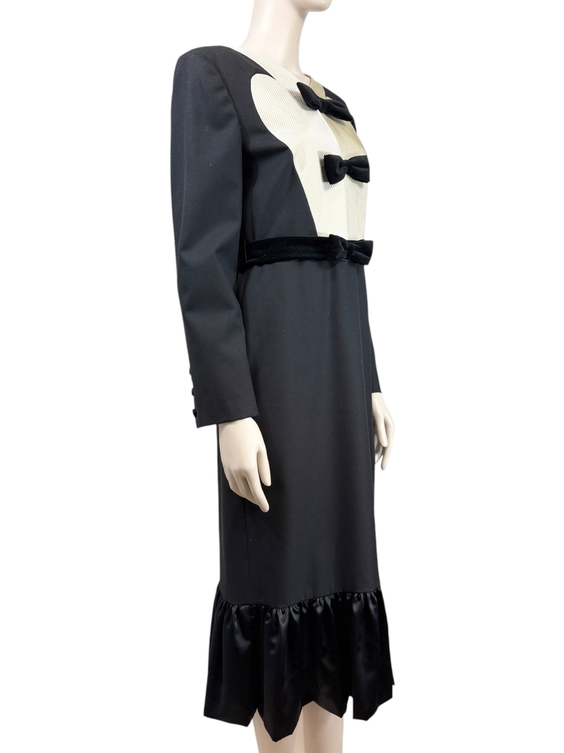 Valentino Alessandro Michele Spring 2025 Look 1 Black ruffle dress