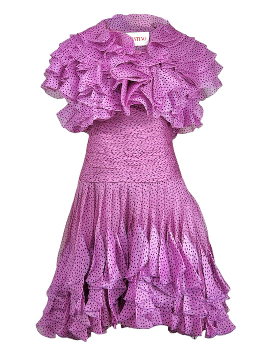 Valentino Alessandro Michele Spring 2025 Organza polka dots set pink black