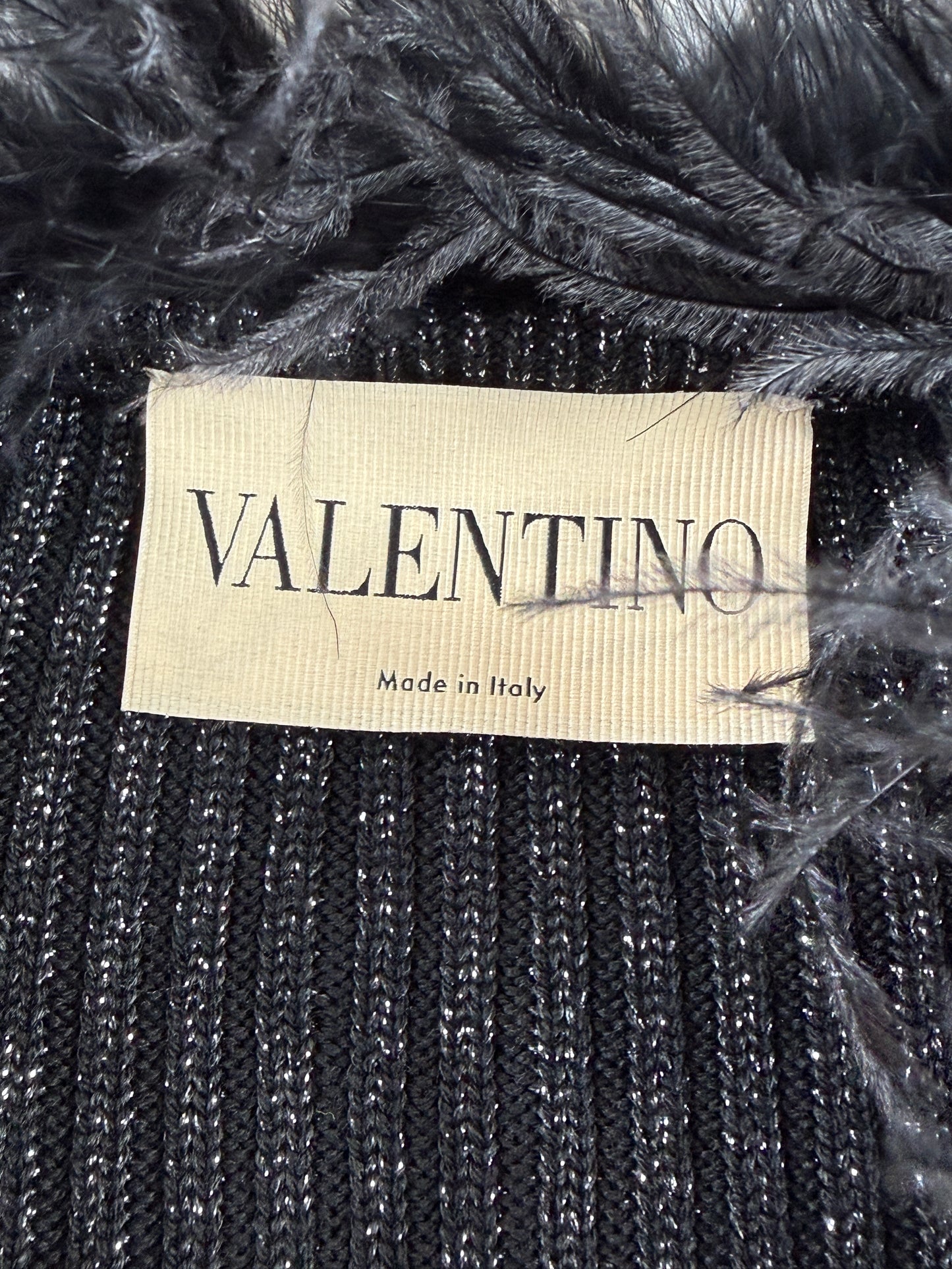 Valentino Alessandro Michele black feathers suit
