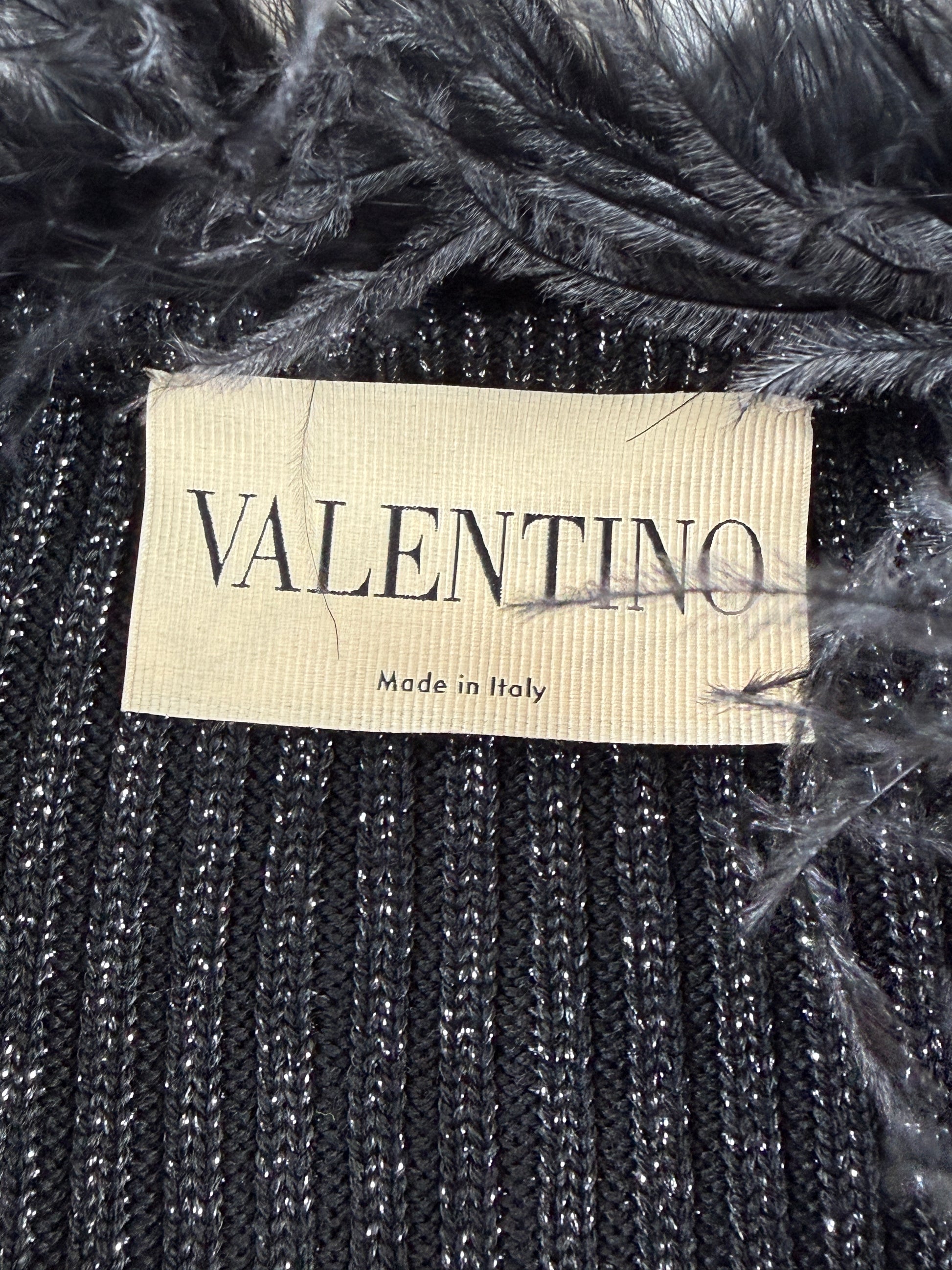 Valentino Alessandro Michele black feathers suit