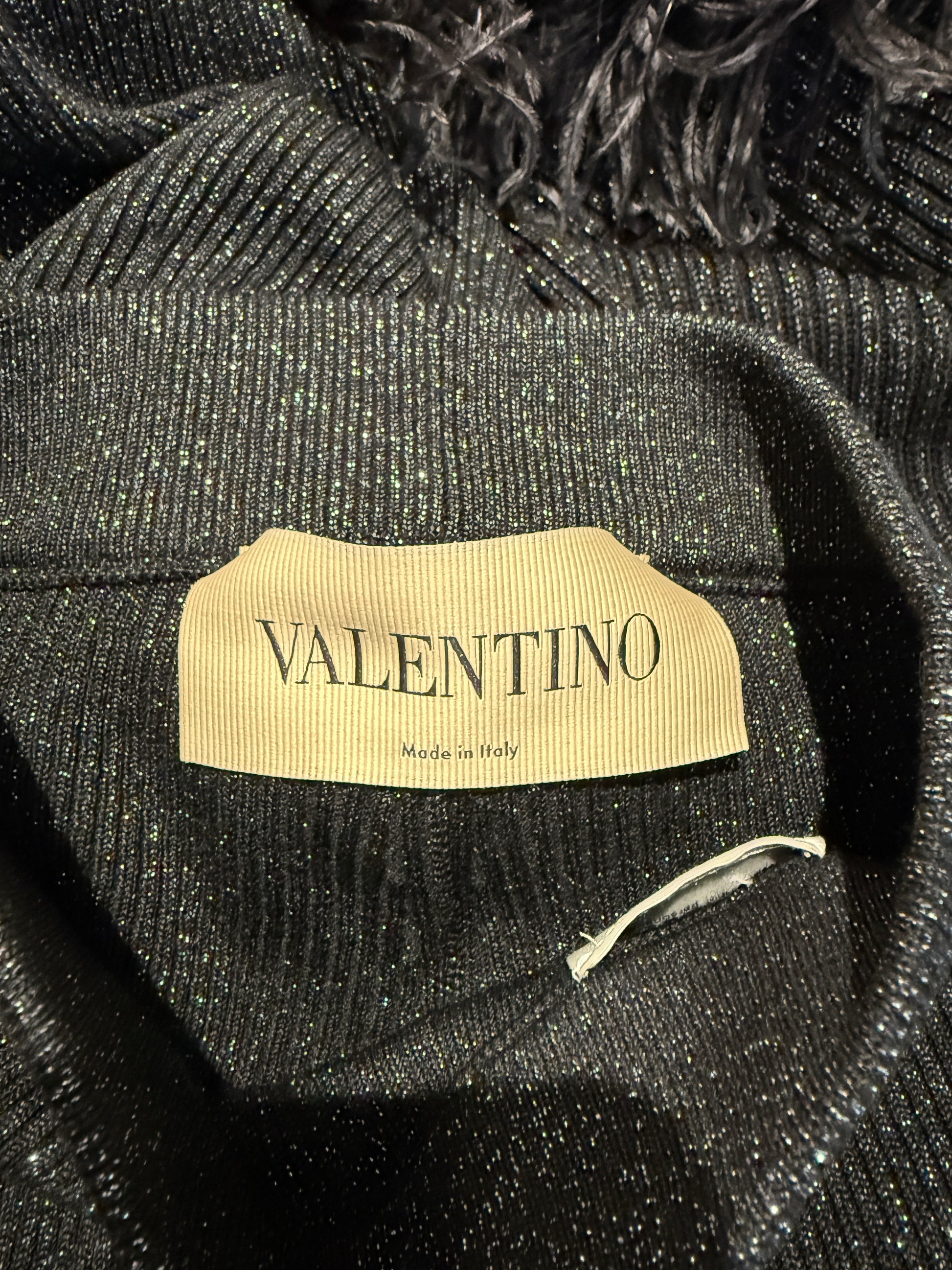 Valentino Alessandro Michele black feathers suit