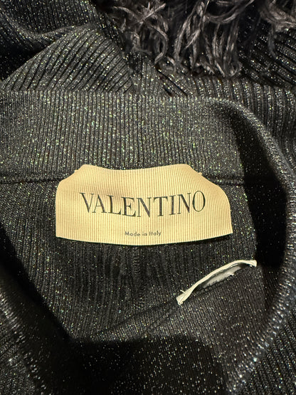 Valentino Alessandro Michele black feathers suit