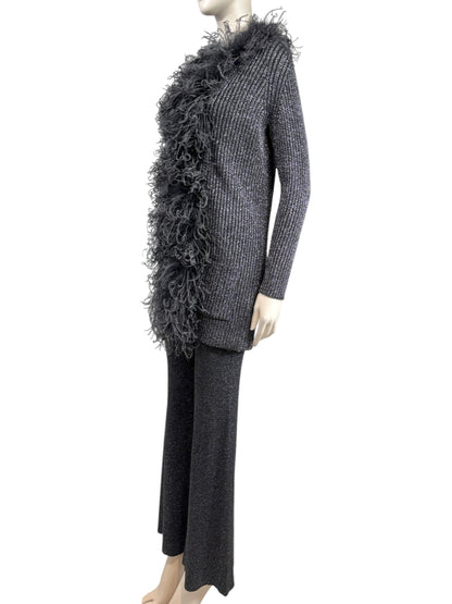 Valentino Alessandro Michele black feathers suit