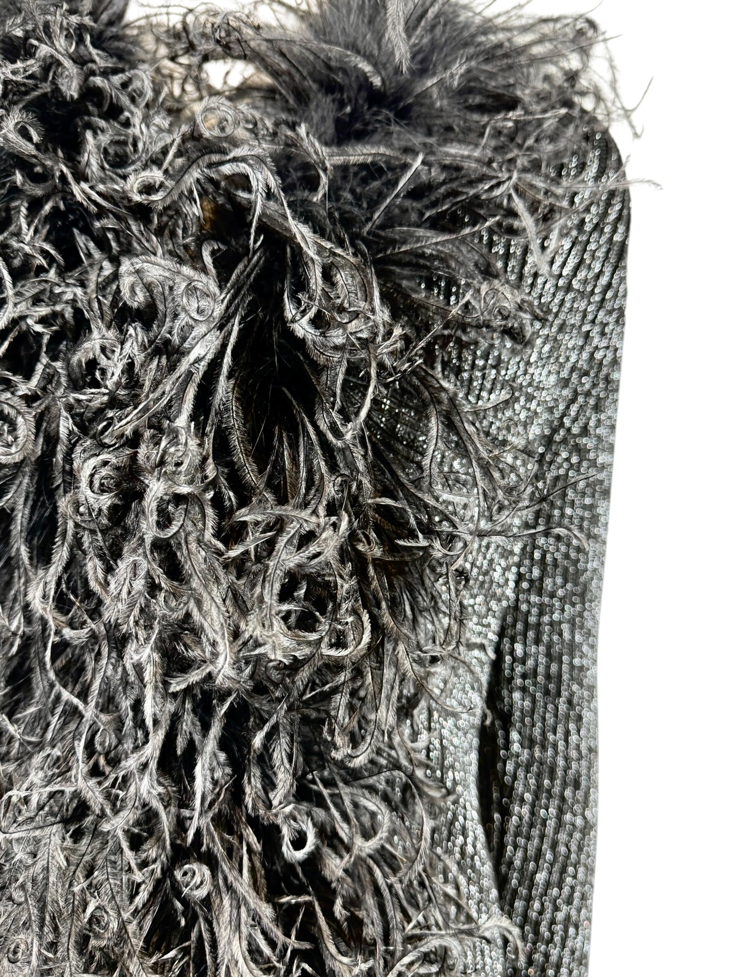 Valentino Alessandro Michele black feathers suit