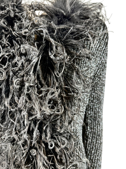 Valentino Alessandro Michele black feathers suit