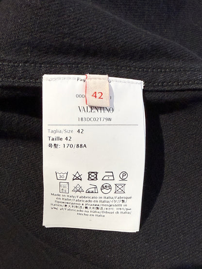 Valentino Black denim jacket feathers