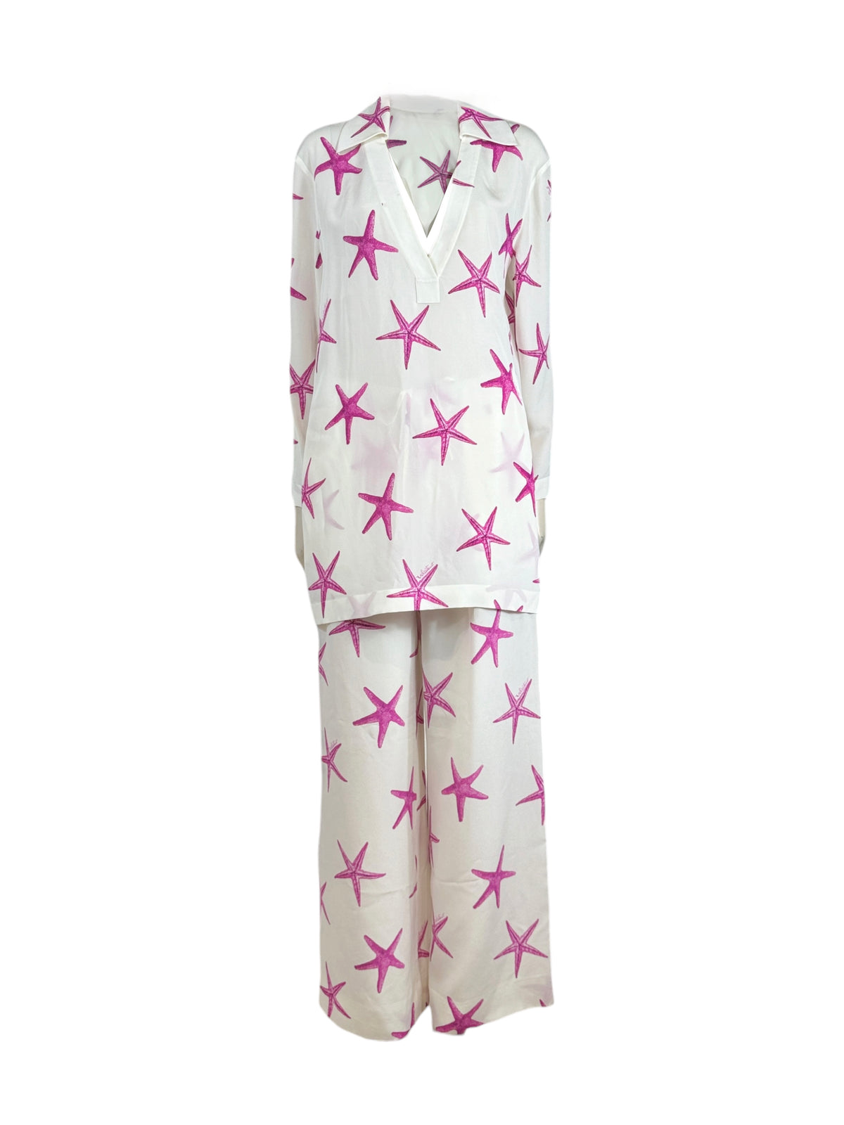Valentino Escape 2024 White pink starfish trousers suit