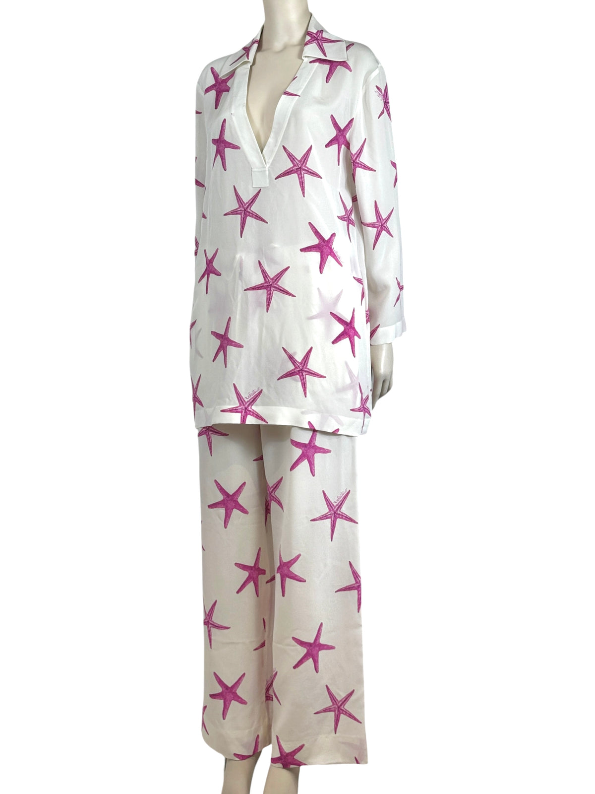 Valentino Escape 2024 White pink starfish trousers suit