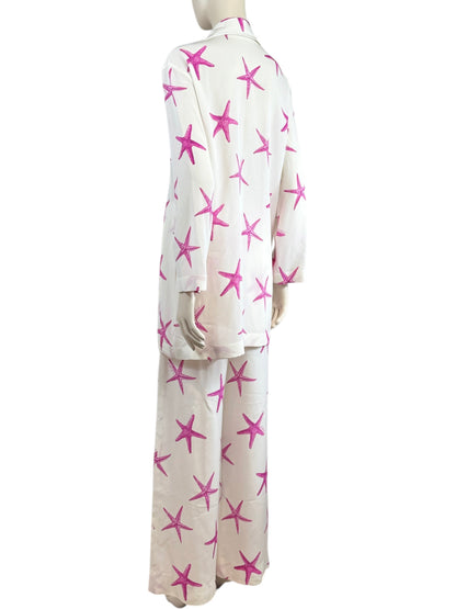 Valentino Escape 2024 White pink starfish trousers suit