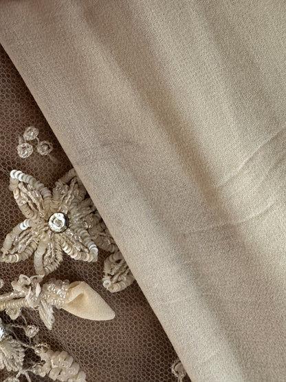 Valentino Fall 2001 Ecru embroidered blouse in crepe silk