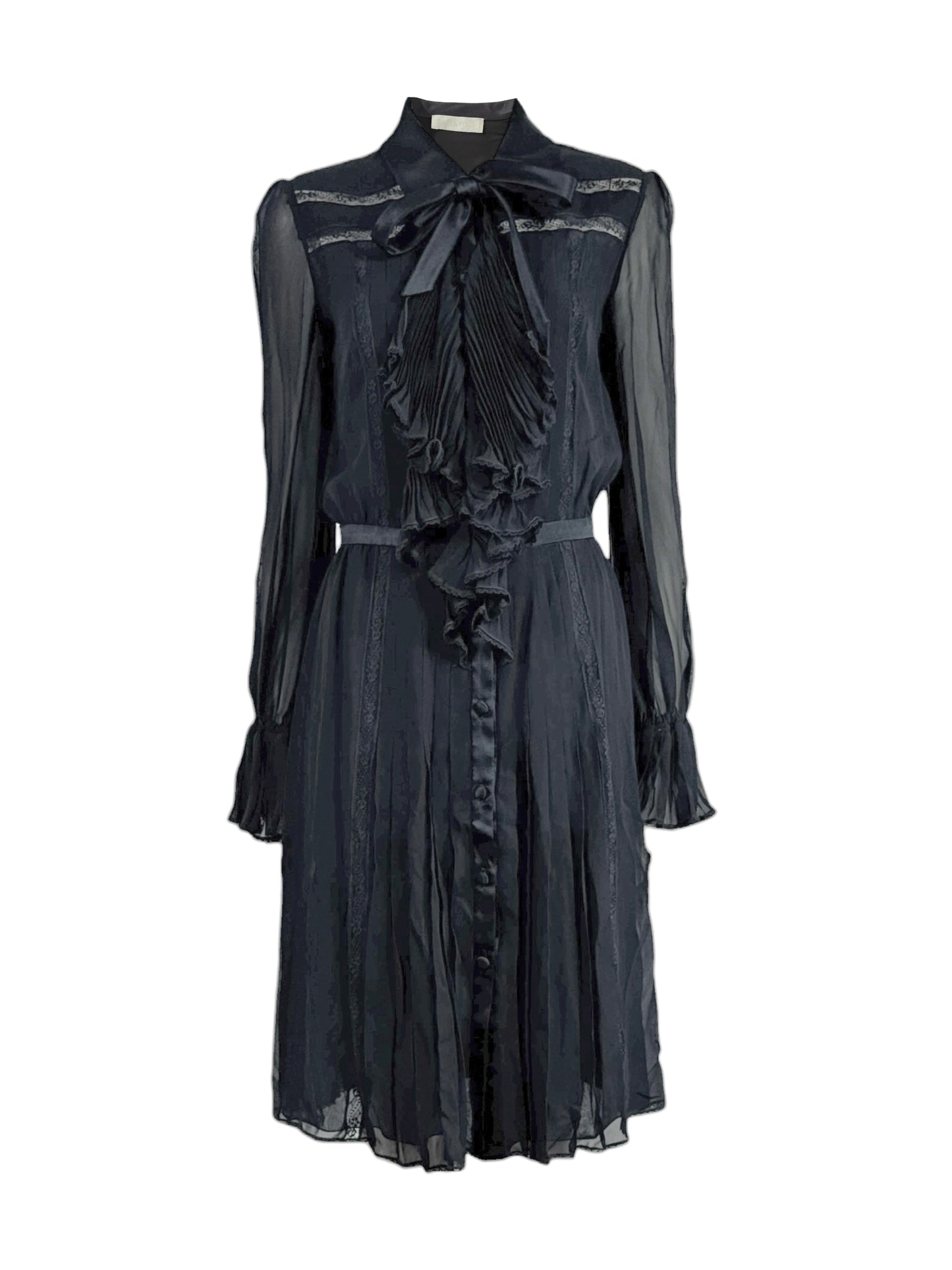 Valentino Fall 2005 Look 9 Black crepe silk shirt dress
