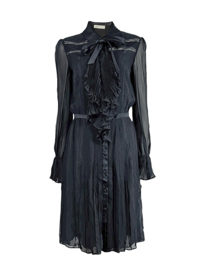 Valentino Fall 2005 Look 9 Black crepe silk shirt dress