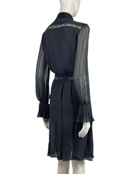 Valentino Fall 2005 Look 9 Black crepe silk shirt dress