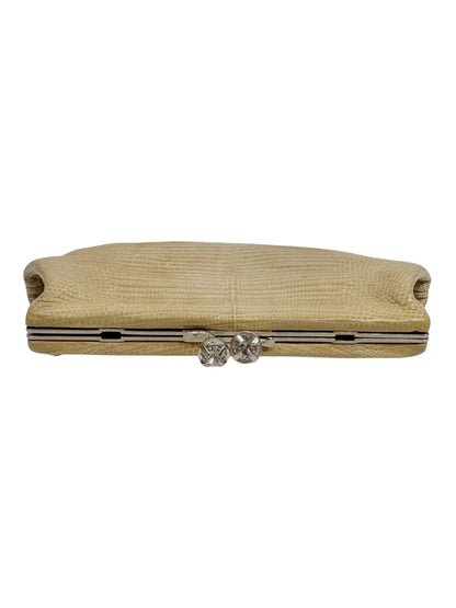 Valentino Garavani Beige Lizard evening bag
