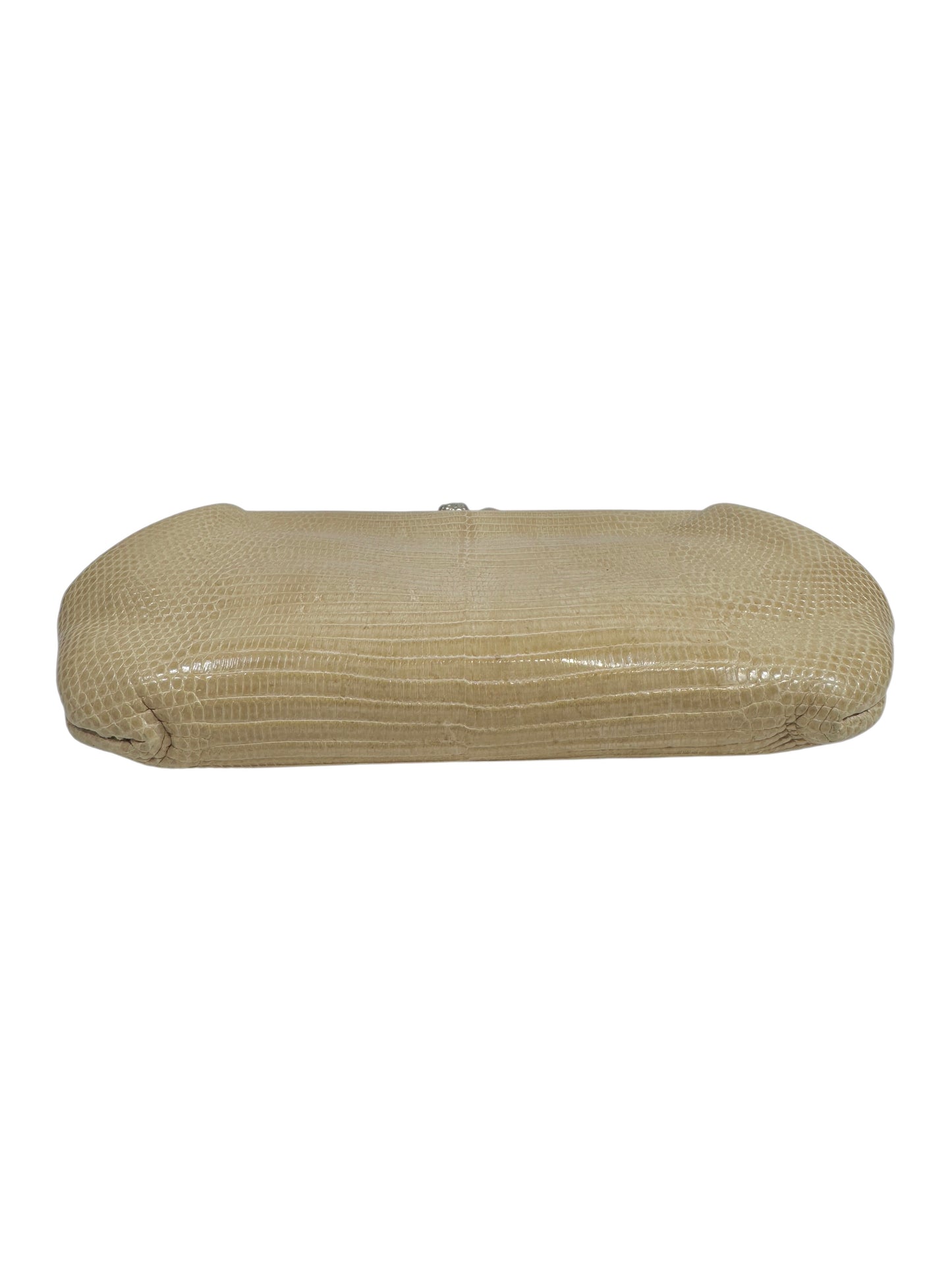 Valentino Garavani Beige Lizard evening bag