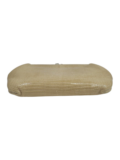 Valentino Garavani Beige Lizard evening bag