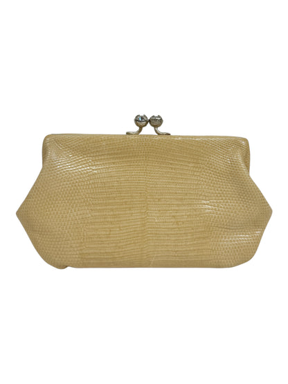 Valentino Garavani Beige Lizard evening bag