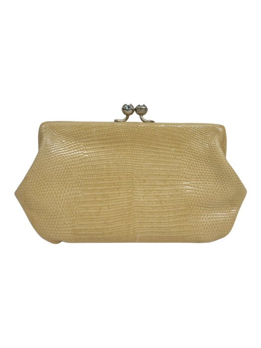 Valentino Garavani Beige Lizard evening bag