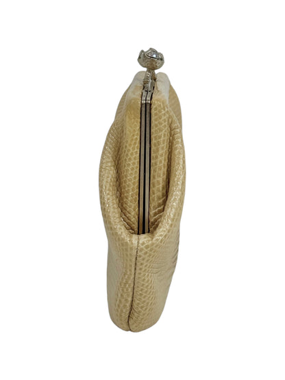 Valentino Garavani Beige Lizard evening bag