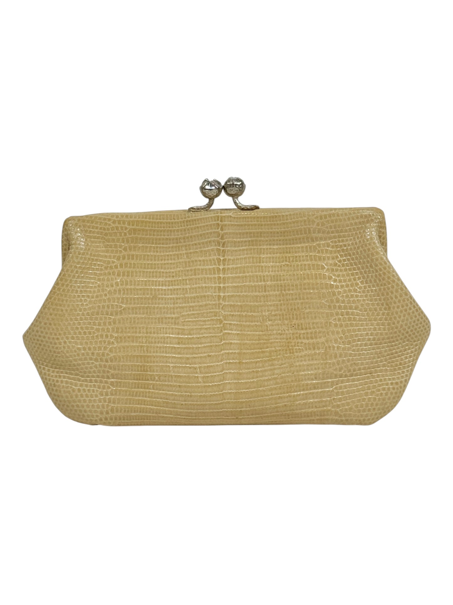 Valentino Garavani Beige Lizard evening bag