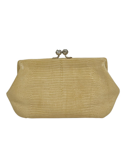 Valentino Garavani Beige Lizard evening bag