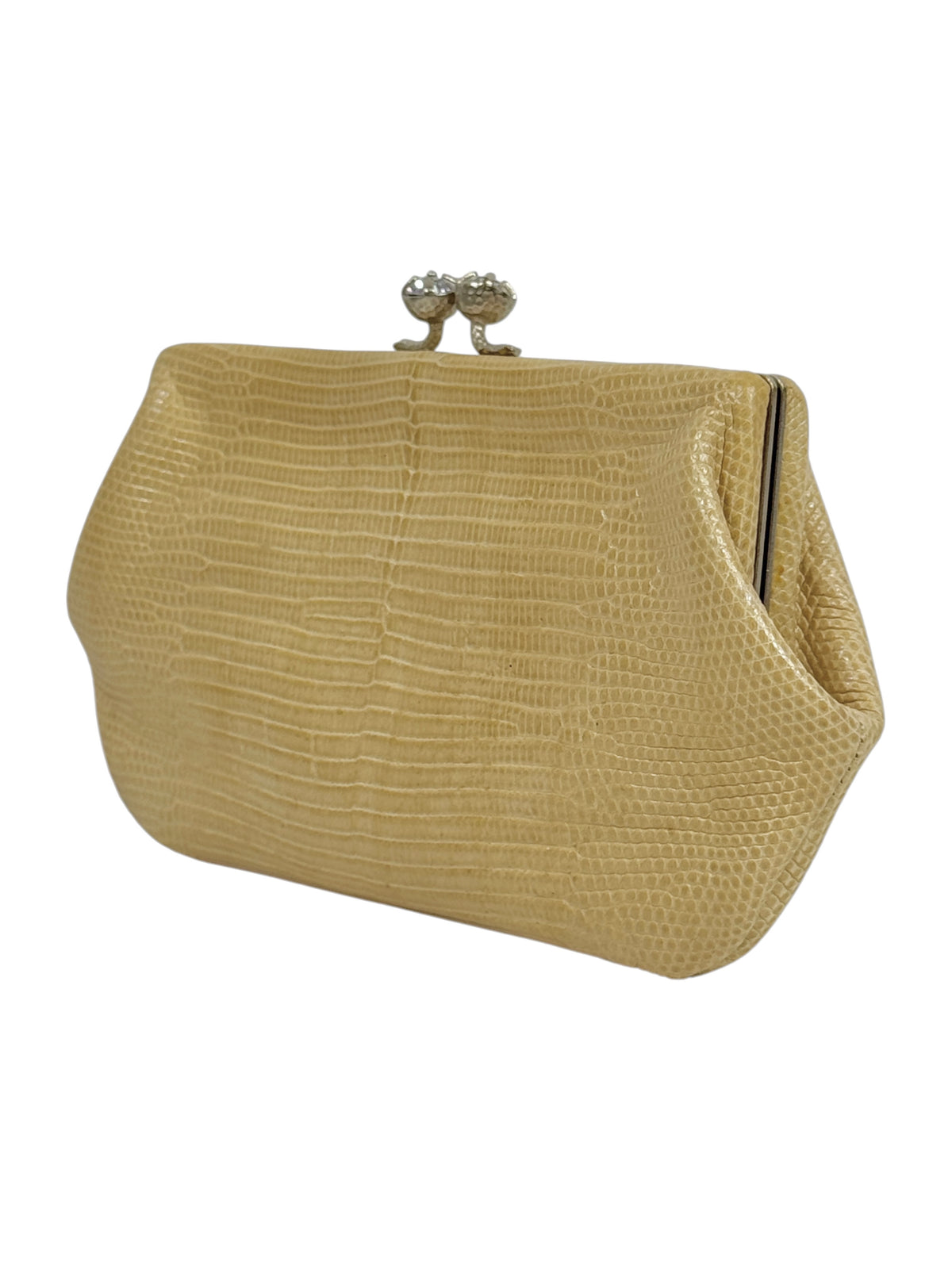 Valentino Garavani Beige Lizard evening bag