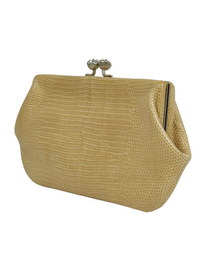 Valentino Garavani Beige Lizard evening bag