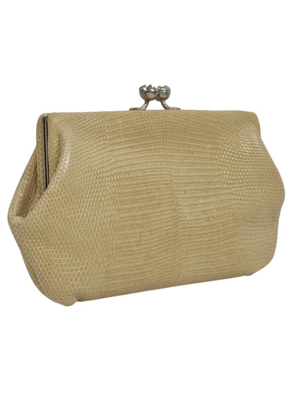 Valentino Garavani Beige Lizard evening bag