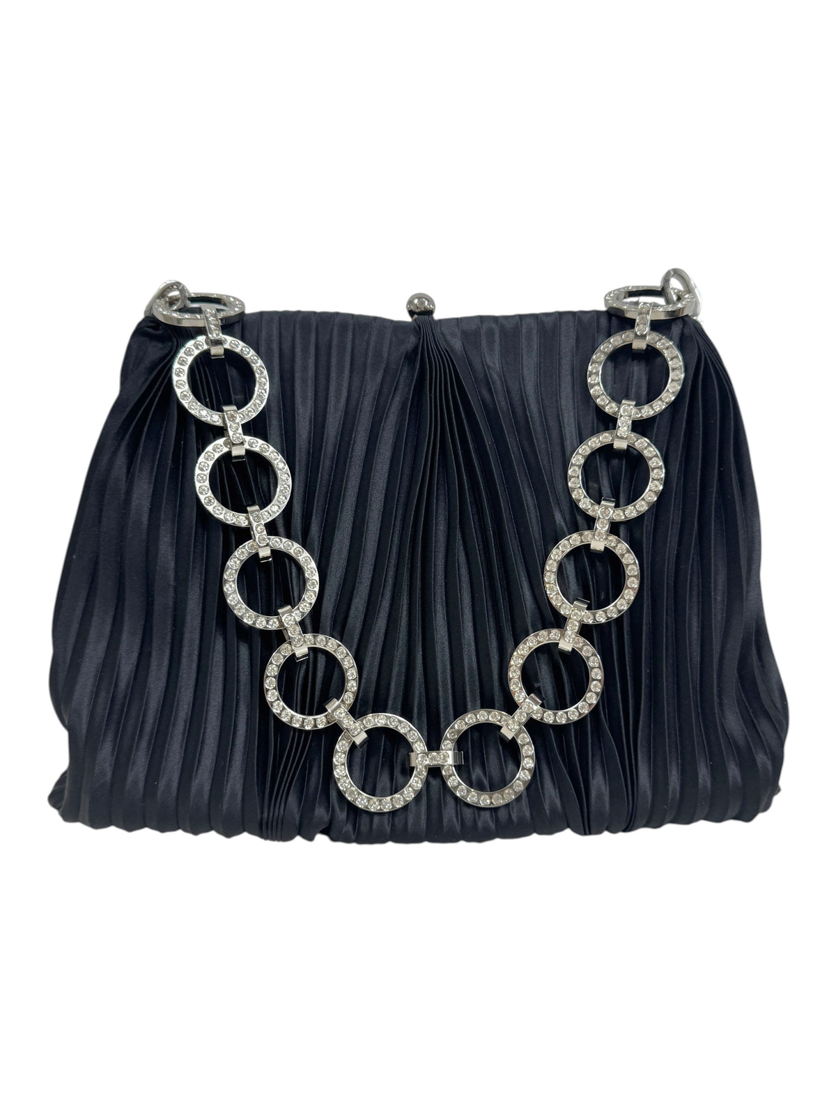 Valentino Garavani Black pleated silk shoulder bag