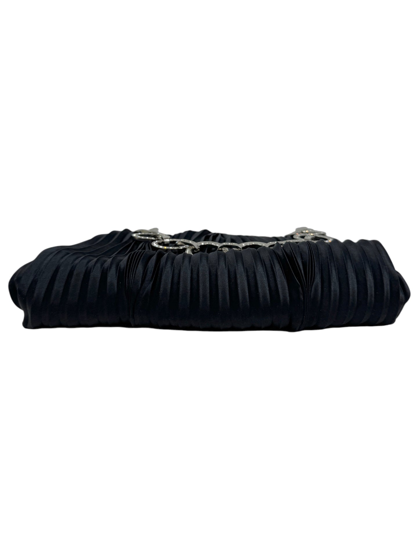 Valentino Garavani Black pleated silk shoulder bag