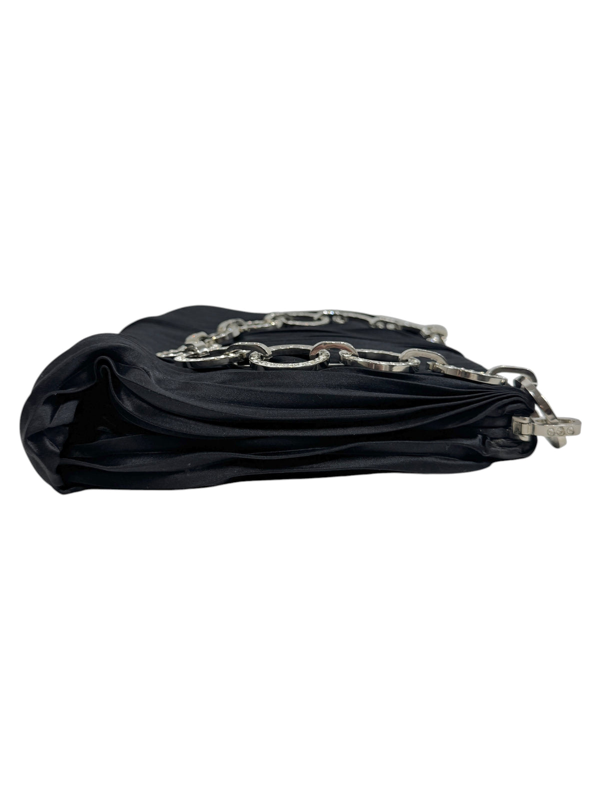 Valentino Garavani Black pleated silk shoulder bag