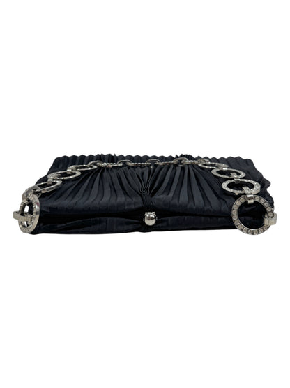 Valentino Garavani Black pleated silk shoulder bag