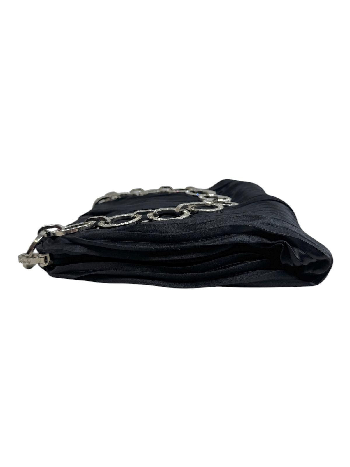 Valentino Garavani Black pleated silk shoulder bag