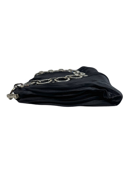 Valentino Garavani Black pleated silk shoulder bag