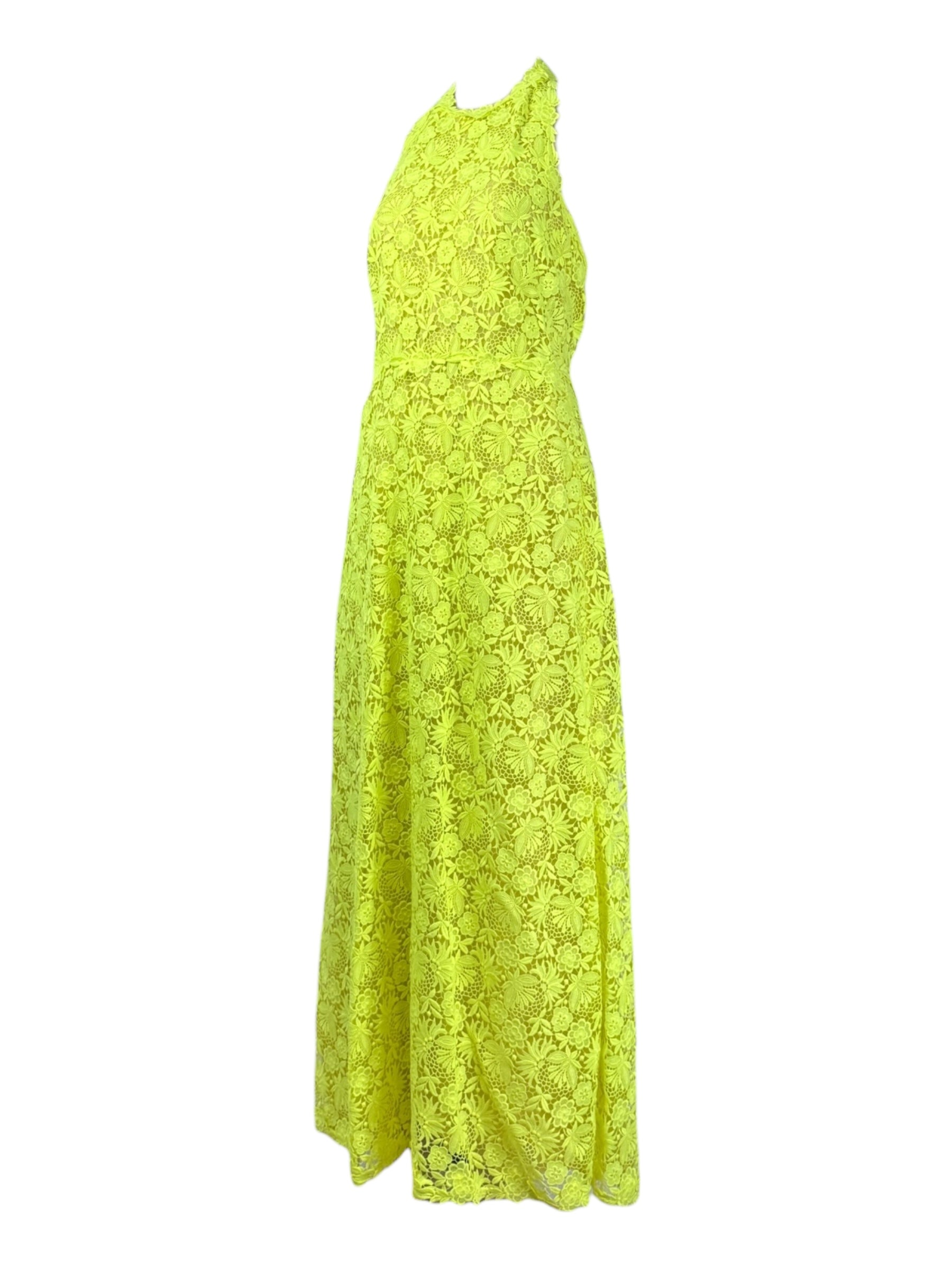 Valentino Maria Grazia Chiuri & Pierpaolo Piccioli - Resort 2014 - Long neon yellow guipure dress