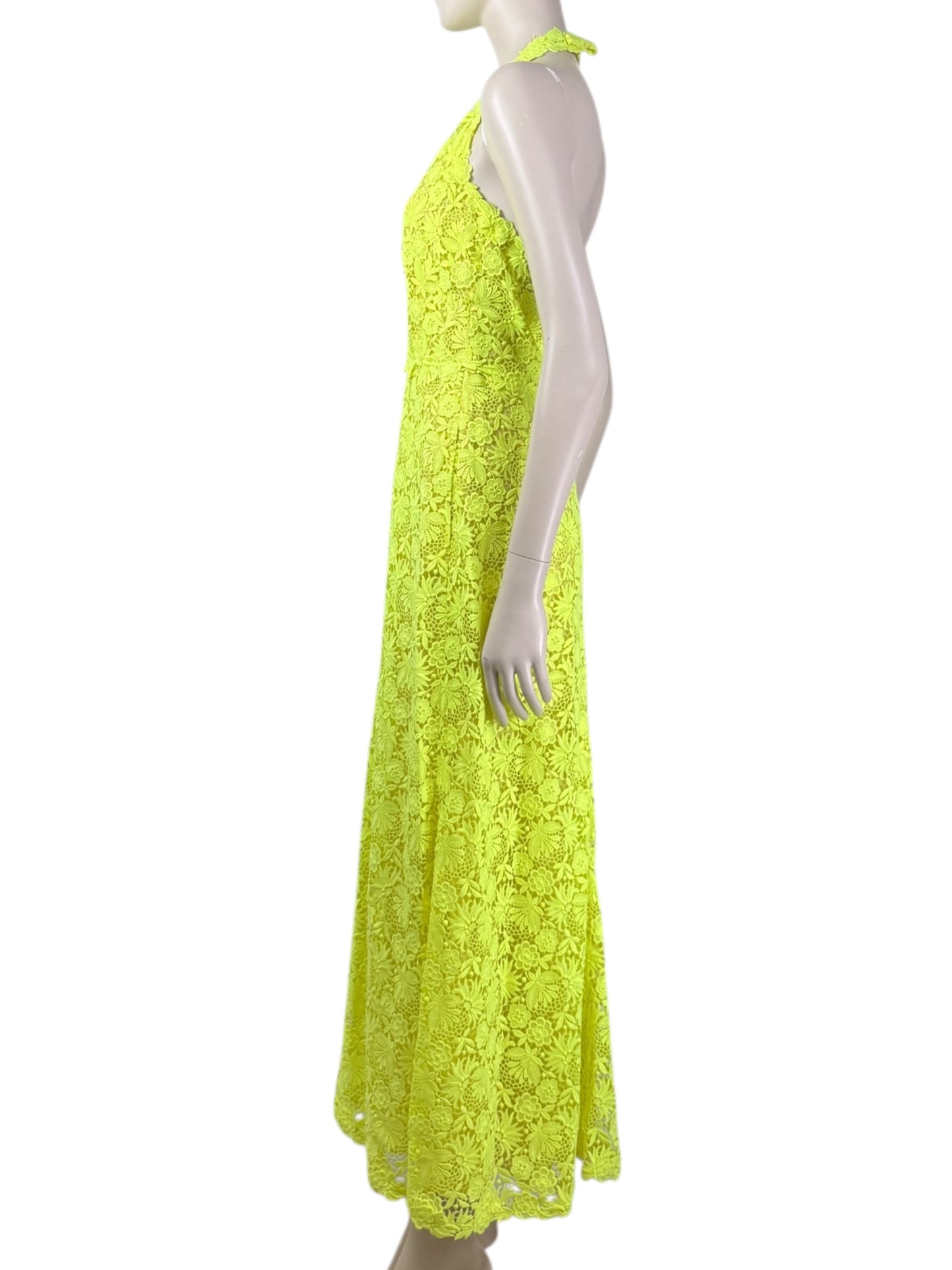 Valentino Maria Grazia Chiuri & Pierpaolo Piccioli - Resort 2014 - Long neon yellow guipure dress
