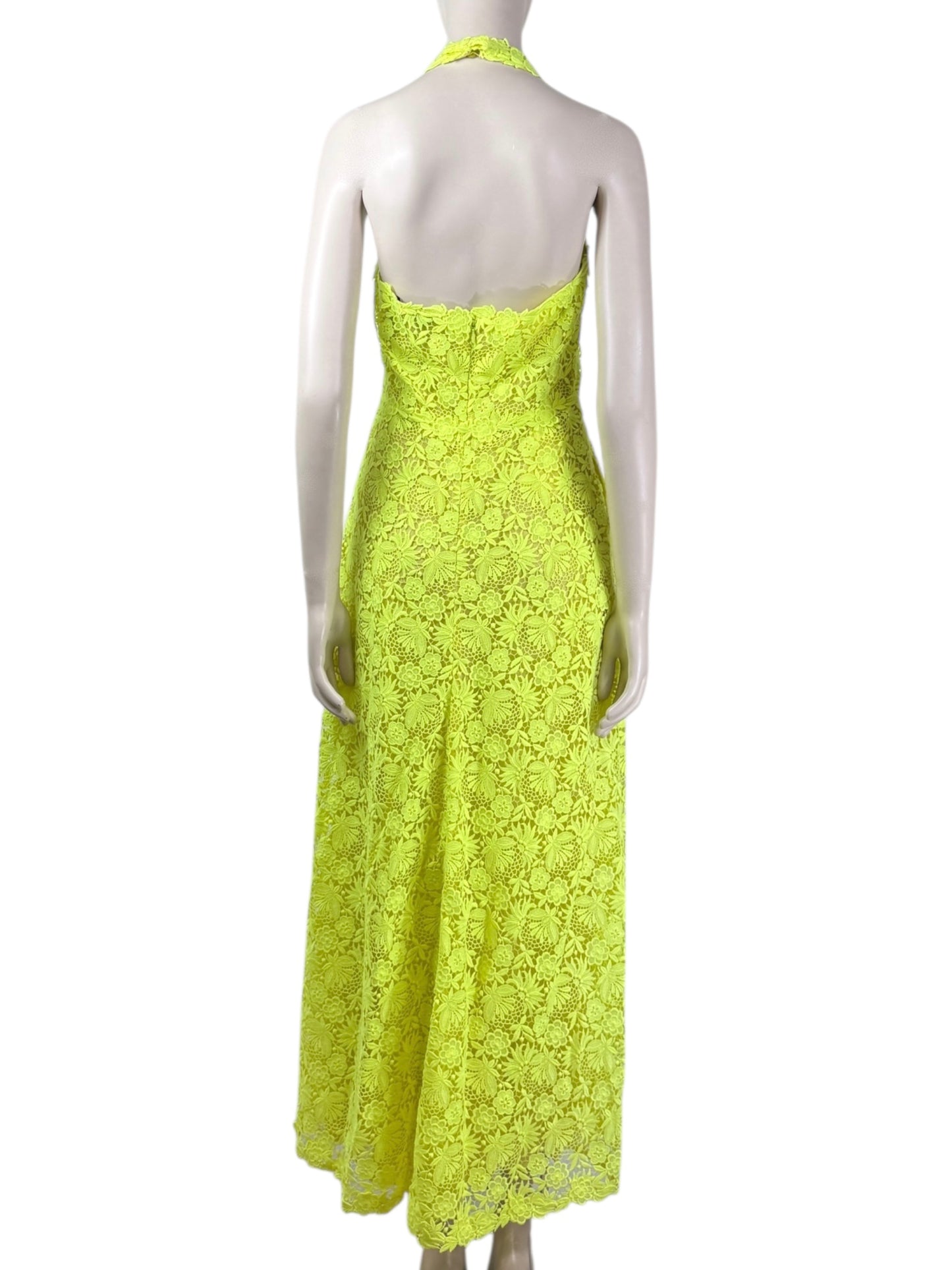 Valentino Maria Grazia Chiuri & Pierpaolo Piccioli - Resort 2014 - Long neon yellow guipure dress