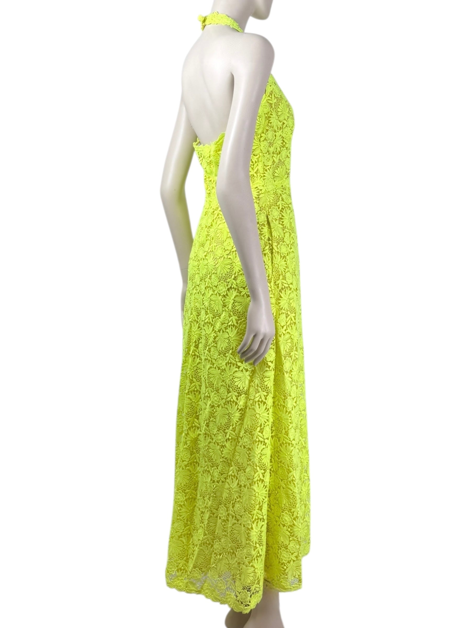 Valentino Maria Grazia Chiuri & Pierpaolo Piccioli - Resort 2014 - Long neon yellow guipure dress