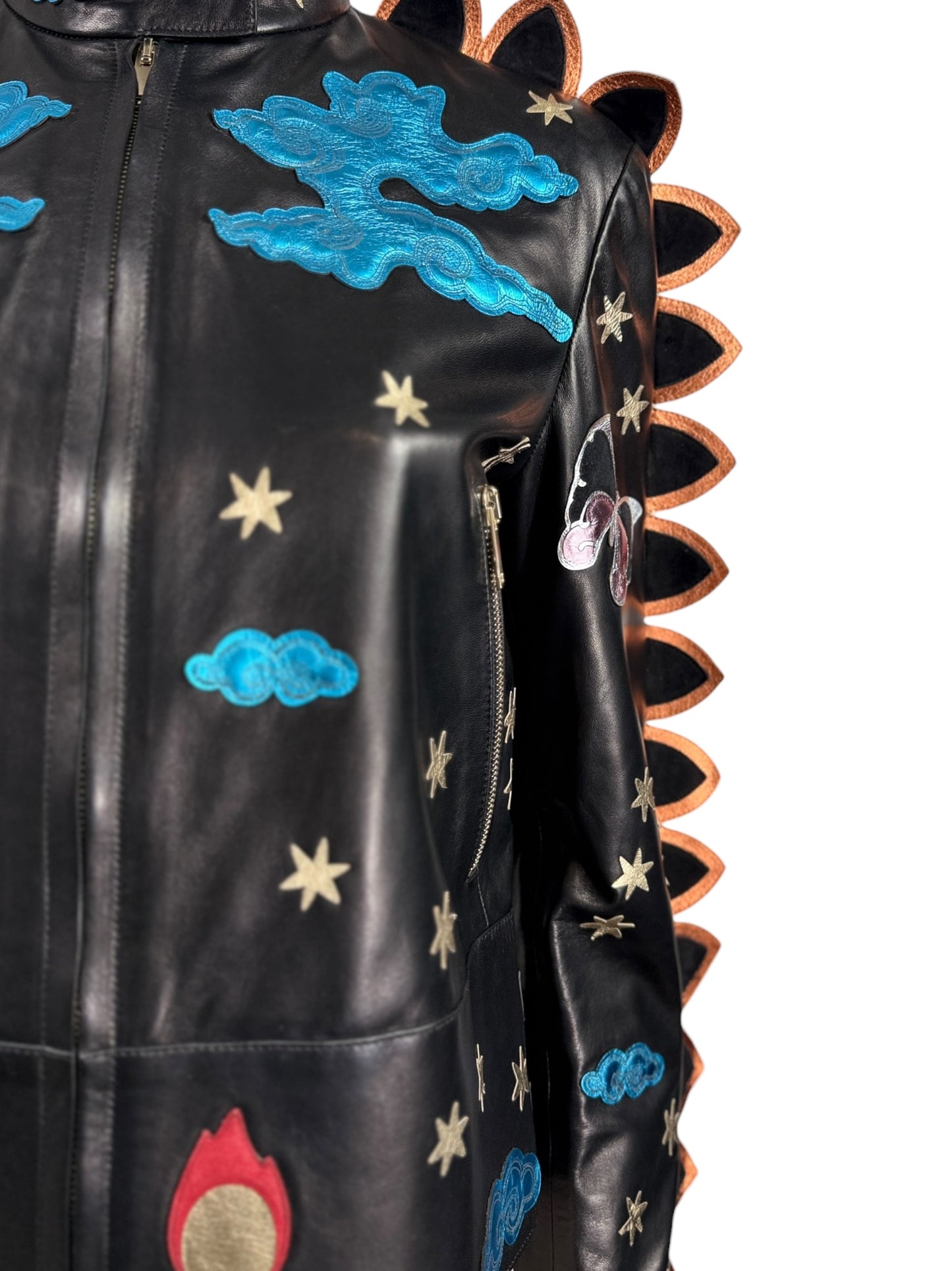 Valentino Maria Grazia Chiuri Pierpaolo Piccioli Prefall 2016 Look 2 black lambskin blouson